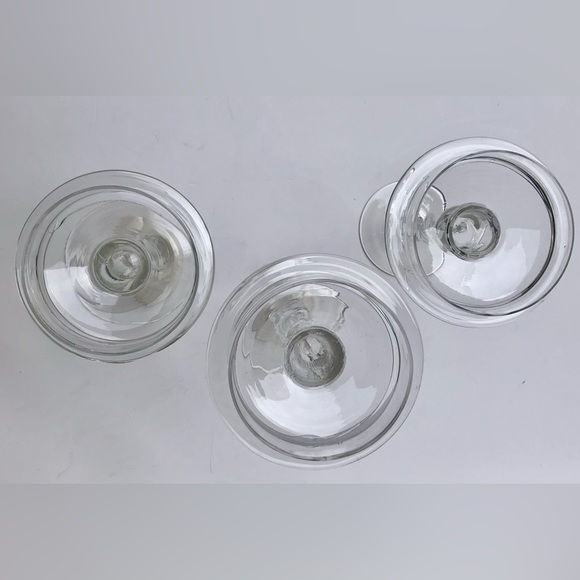 SET OF THREE TWISTED GLASS PILLAR HOLDERS CANDLE 8", 7",6" ELEGANT TWISTED GLASS - Picture 6 of 9